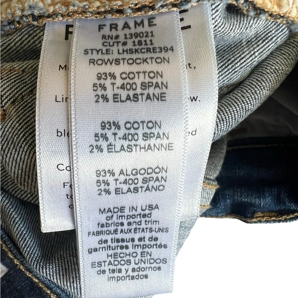 Frame‎ Denim Medium Blue Distressed Ripped Skinny Jeans Women’s Size 24